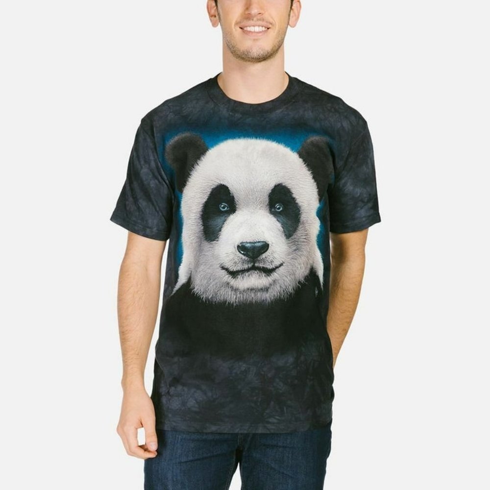 The Mountain Panda Bear Giant Kung Fu Good Luck Animal Black Adult Shirt S-3X - Picture 2 of 4